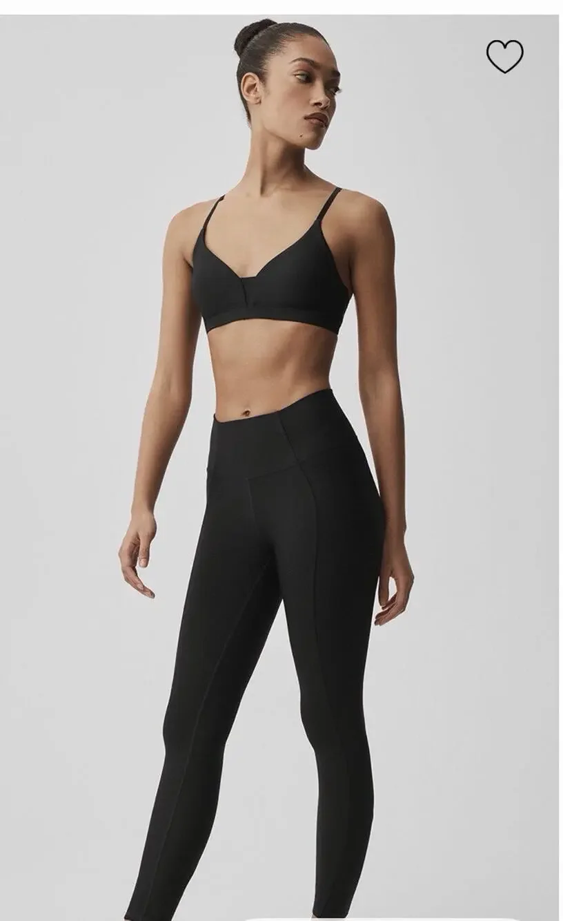 NWT Alo Yoga Airlift 7/8 Fine Line High-Waist Ankle Leggings Black XS